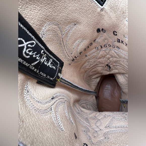 Vintage Larry Mahan Exotic Lizard Skin and Leather Women’s Cowboy Boots - Picture 7 of 9